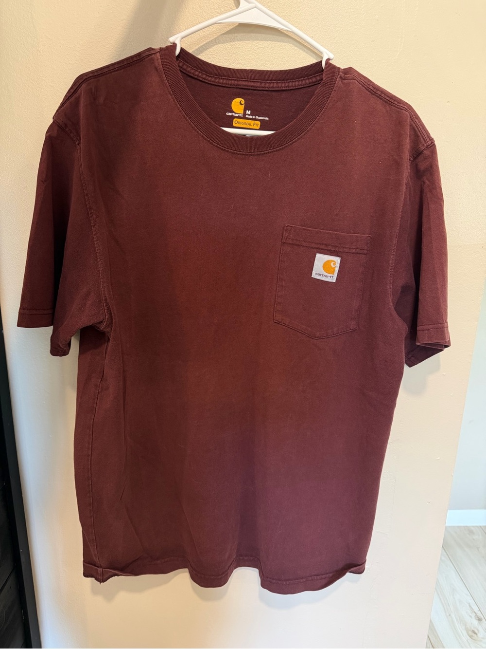 Carhartt Short-Sleeve Pocket Tee in Maroon